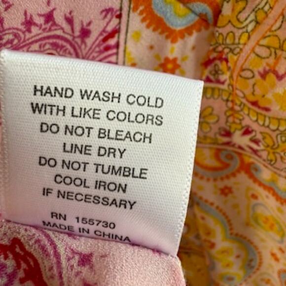 Cottagecore Bandana Paisley Button Up Blouse Patchwork Print Boho Western - Picture 7 of 8